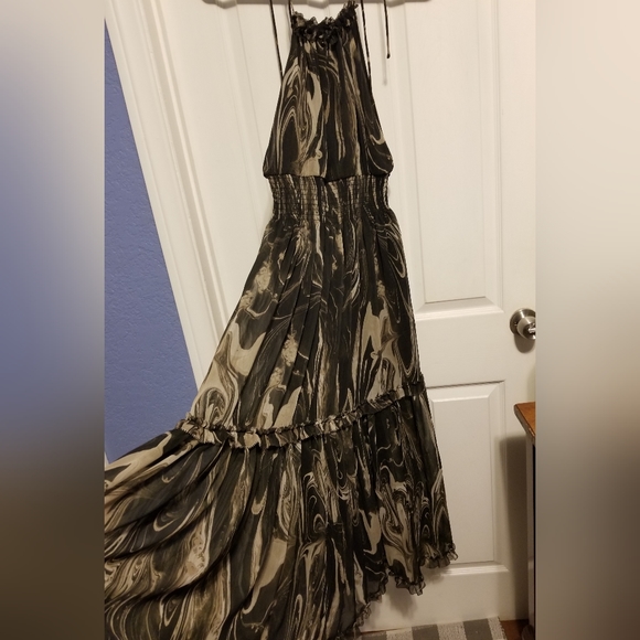 NWT Banana Republic Georgette Halter Mini Dress Marble Smoke Size Small - Picture 5 of 15